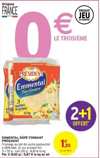Intermarché Hyper Emmental Râpé Fondant offre