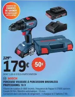 E.Leclerc BOSCH PERCEUSE VISSEUSE À PERCUSSION BRUSHLESS PROFESSIONNEL 18 V offre
