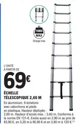 E.Leclerc Échelle télescopique 2,60 M offre