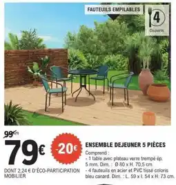 E.Leclerc ENSEMBLE DEJEUNER 5 PIÈCES offre