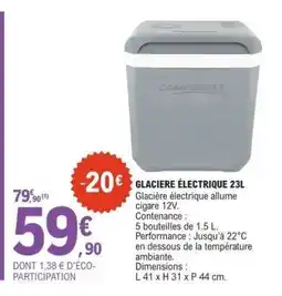 E.Leclerc GLACIERE ÉLECTRIQUE 23L offre