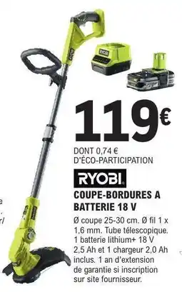 E.Leclerc RYOBI Coupe-bordures à batterie 18 V offre