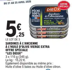 E.Leclerc SARDINES À L'ANCIENNE À L'HUILE D'OLIVE VIERGE EXTRA offre