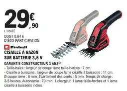 E.Leclerc CISAILLE À GAZON SUR BATTERIE 3,6 V offre