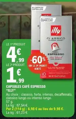 E.Leclerc CAPSULES CAFÉ ESPRESSO “ILLY” offre