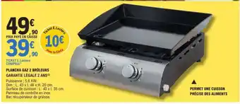 Plancha Gaz 2 Brûleurs