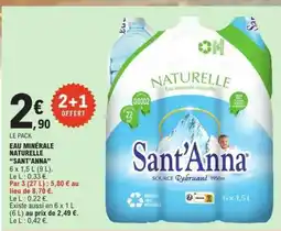 E.Leclerc EAU MINERALE NATURELLE SANT'ANNA offre