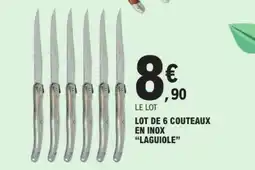E.Leclerc Lot de 6 couteaux en inox 'Laguiole' offre