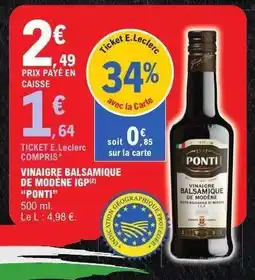 E.Leclerc VINAIGRE BALSAMIQUE DE MODÈNE IGP 'PONTI' offre