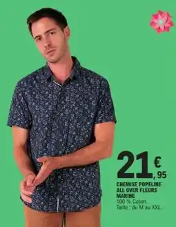 E.Leclerc CHEMISE POPELINE ALL OVER FLEURS MARINE offre