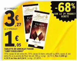 E.Leclerc Tablette de Chocolat Fusion LINDT EXCELLENCE offre