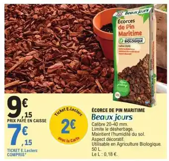 ÉCORCE DE PIN MARITIME Beaux jours