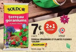 E.Leclerc TERREAU GERANIUMS ET PLANTES FLEURIES SOLDOR offre