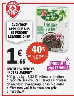 E.Leclerc Lentilles vertes “Notre Jardin” offre
