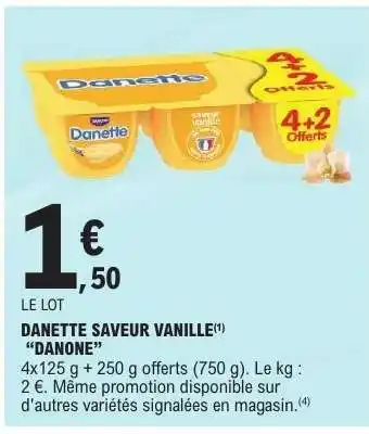 E.Leclerc Danette Saveur Vanille offre