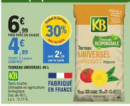 E.Leclerc TERREAU UNIVERSEL 40 L offre