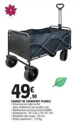 E.Leclerc CHARIOT DE TRANSPORT PLIABLE offre