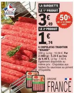 E.Leclerc 6 Chipolatas Tradition 'Bigard' offre