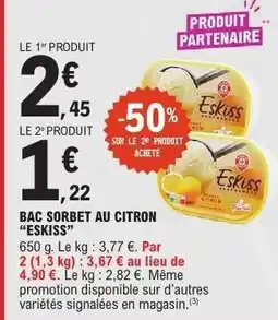 E.Leclerc Bac Sorbet au Citron 'Eskiss' offre
