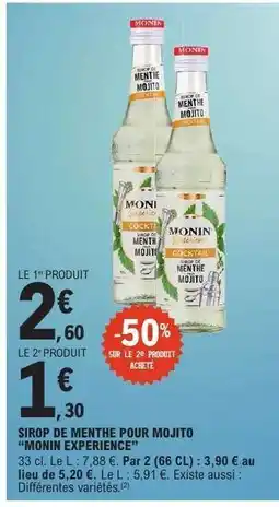 E.Leclerc Sirop de menthe pour mojito MONIN EXPÉRIENCE offre