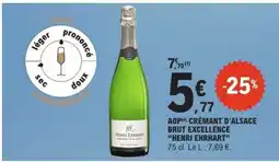 E.Leclerc AOP Crémant d'Alsace Brut Excellence 'Henri Ehrhart' offre