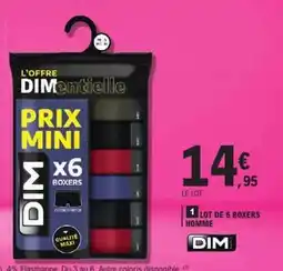 E.Leclerc 1 LOT DE 6 BOXERS HOMME offre