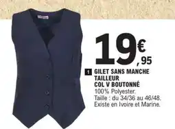 E.Leclerc Gilet sans manche tailleur col V boutonné offre