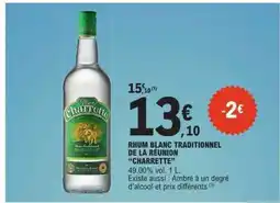 E.Leclerc Rhum Blanc Traditionnel de la Réunion 'Charrette' offre