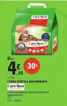 E.Leclerc LITIÈRE VÉGÉTALE AGGLOMÉRANTE offre