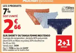 Auchan Slip, Shorty Ou Tanga Femme Inextenso offre