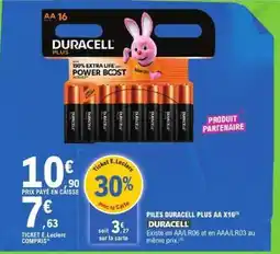 E.Leclerc PILES DURACELL PLUS AA X16 offre