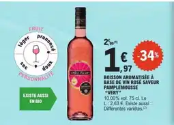E.Leclerc Boisson aromatisée à base de vin rosé saveur pamplemousse 'Very' offre