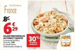 Auchan Salade mini farfalles au thon et tomates offre