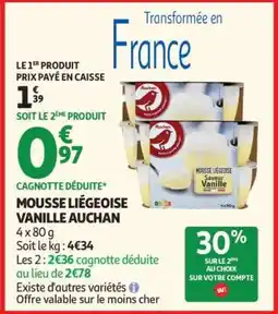 Auchan MOUSSE LIÉGEOISE VANILLE AUCHAN offre