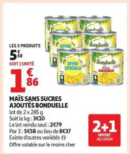 Auchan Maïs Sans Sucres Ajoutés Bonduelle offre