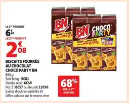 Auchan BISCUITS FOURRÉS AU CHOCOLAT CHOCO PARTY BN offre