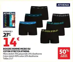 Auchan Boxers Homme Micro Ou Coton Stretch Athena offre