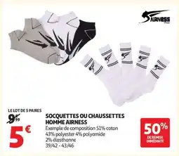 Auchan SOCQUETTES OU CHAUSSETTES HOMME AIRNESS offre