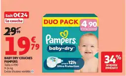 Auchan BABY DRY COUCHES PAMPERS offre