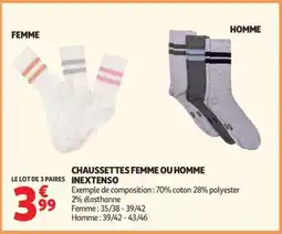 Auchan Chaussettes Femme Ou Homme Inextenso offre