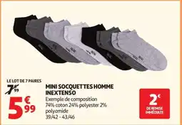 Auchan Mini Socquettes Homme Inextenso offre