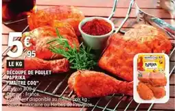 E.Leclerc Le kg decoupe de poulet paprika offre