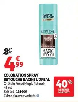 Auchan Coloration spray retouche racine l'oreal offre
