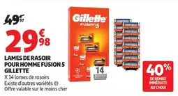 Auchan Lames de rasoir pour homme fusion 5 gillette offre