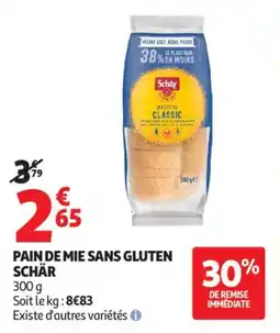 Auchan Pain de mie sans gluten schär offre