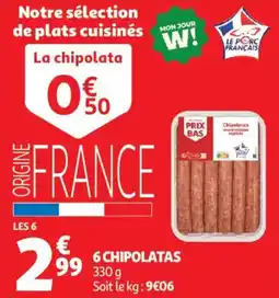 Auchan 6 chipolatas offre