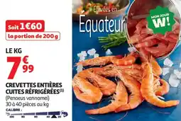 Auchan Crevettes entières cuites réfrigérées offre