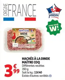 Auchan Hachés à la dinde maître coq offre