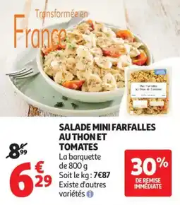 Auchan Salade mini farfalles authon et tomates offre