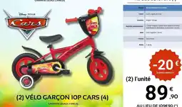 E.Leclerc Sport Disney - vélo garçon iop cars offre